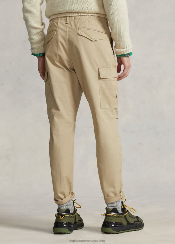 bej de coastă bărbați Ralph Lauren pantalon cargo stretch slim fit din twill 046888432