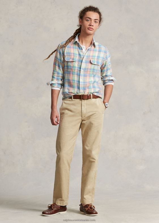 bej de coastă bărbați Ralph Lauren pantalon chino salinger cu ajustare dreaptă 04688837