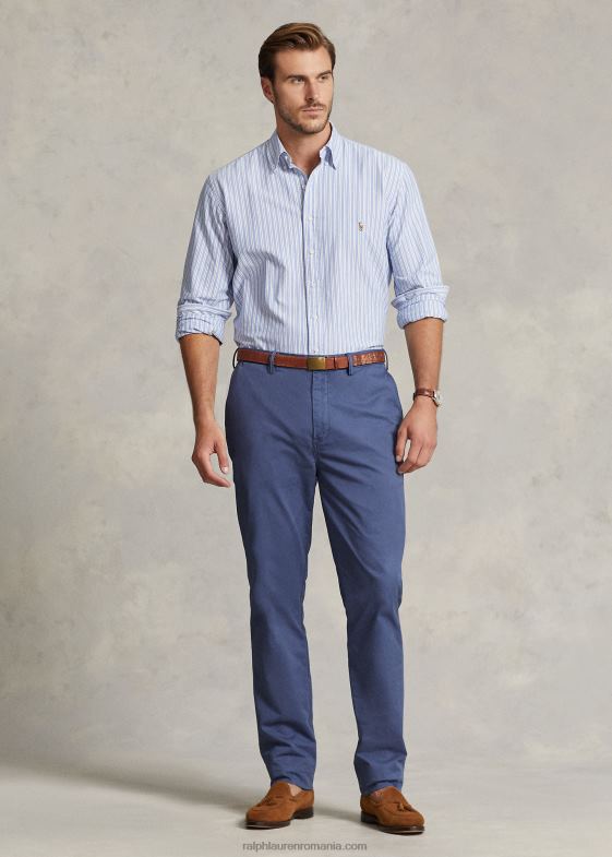 bleumarin deschis bărbați Ralph Lauren pantalon chino stretch cu potrivire clasică 046881861