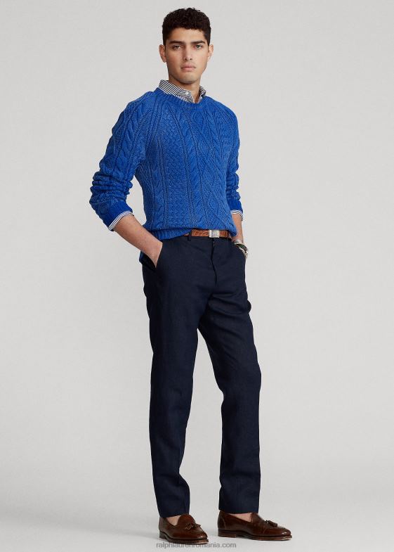 bleumarin inchis bărbați Ralph Lauren pantalon de costum din in 046881036