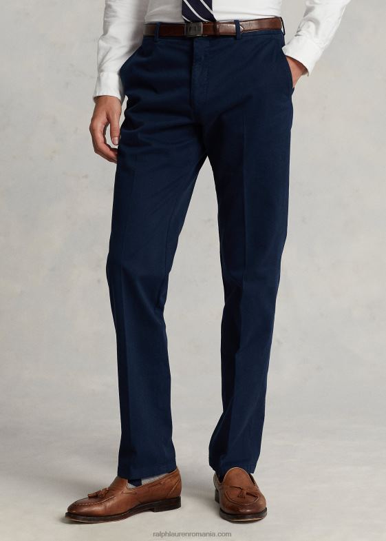 bleumarin strălucitor bărbați Ralph Lauren pantalon de costum chino elastic vopsit în haine 04688694