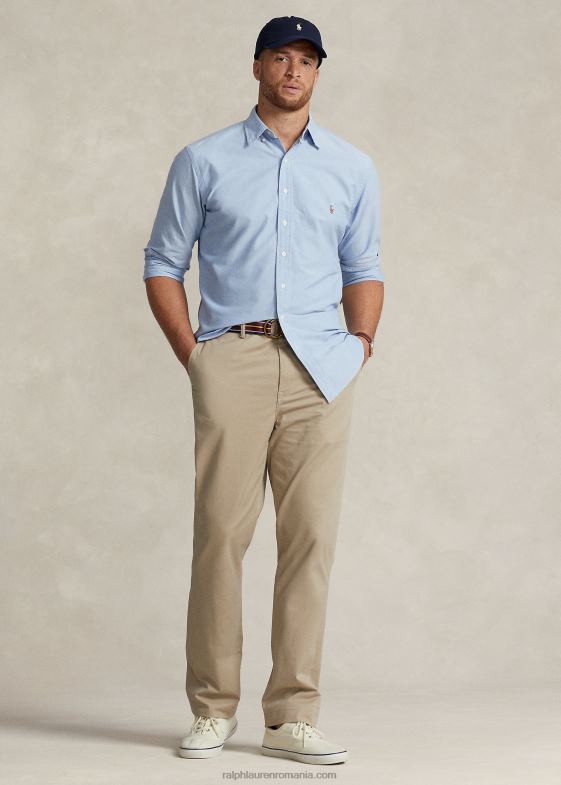 bronz kaki bărbați Ralph Lauren pantalon chino stretch cu potrivire clasică 046881859