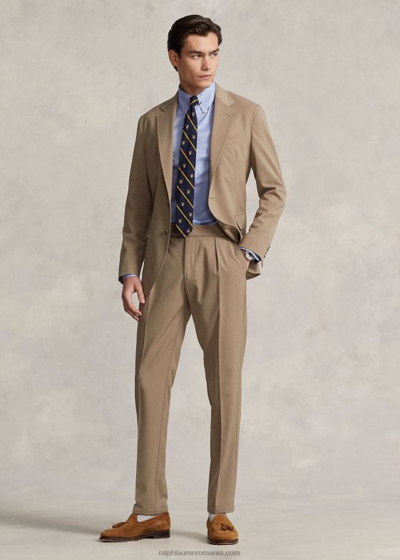bronzat bărbați Ralph Lauren pantalon de costum din twill stretch 046881281