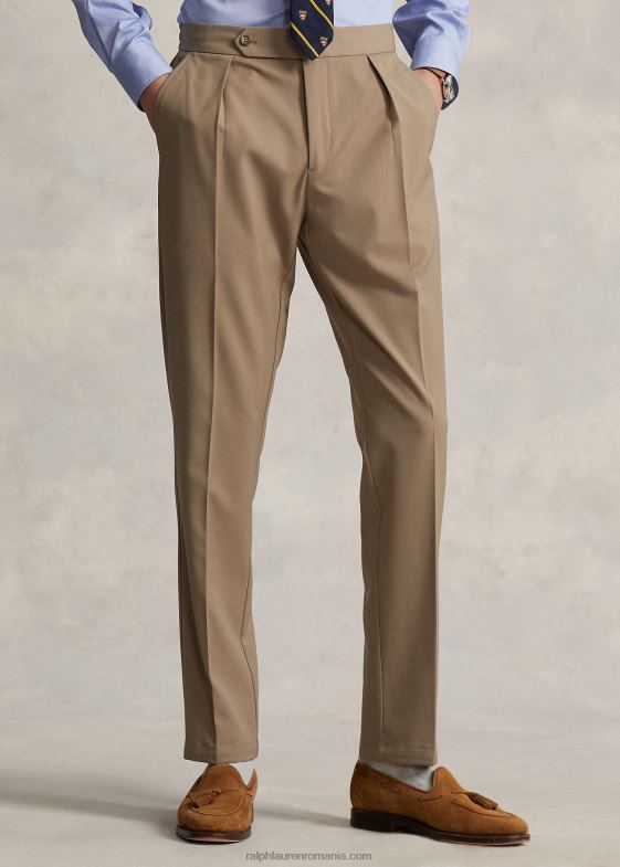 bronzat bărbați Ralph Lauren pantalon de costum din twill stretch 046881281