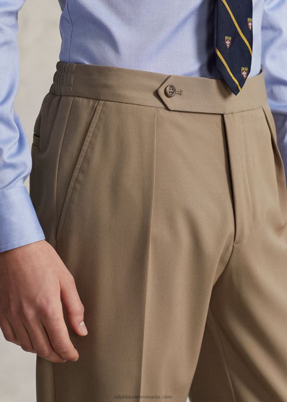 bronzat bărbați Ralph Lauren pantalon de costum din twill stretch 046881281