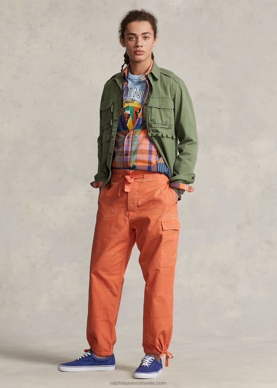 cad portocaliu bărbați Ralph Lauren pantalon cargo de pânză cu potrivire relaxată 046881055