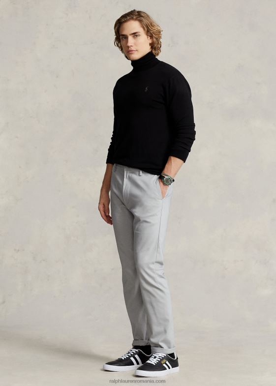 canal gri bărbați Ralph Lauren pantaloni dobby stretch slim fit 046881147