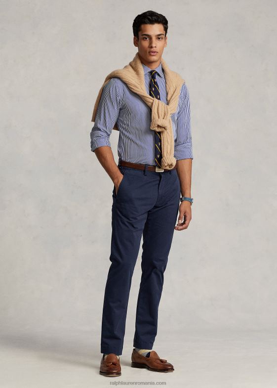 cerneală nautică bărbați Ralph Lauren pantaloni chino stretch spălați, toate se potrivesc 046888395