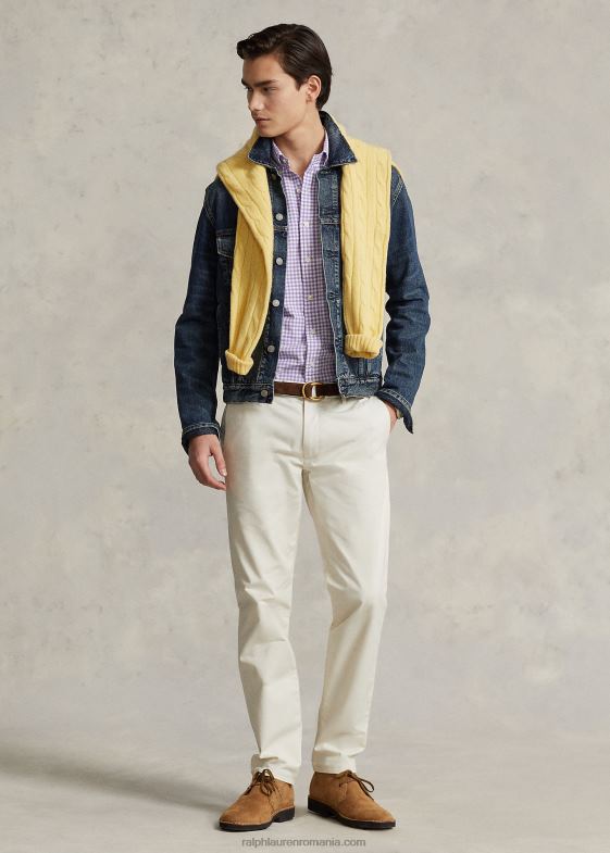 cremă bărbați Ralph Lauren pantalon chino stretch slim fit 04688469