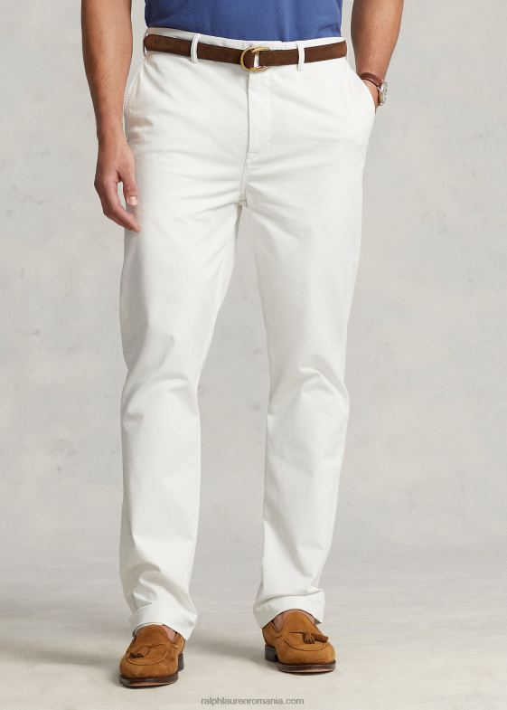 deckwash alb bărbați Ralph Lauren pantalon chino stretch cu potrivire clasică 046881659