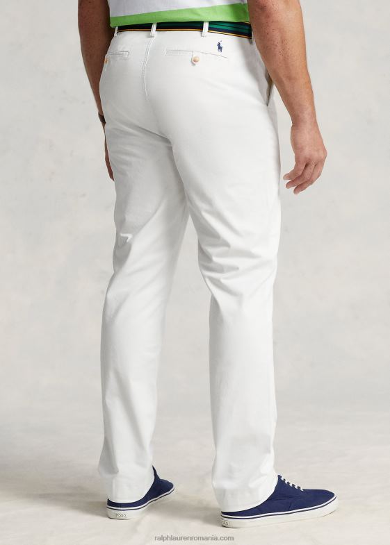 deckwash alb bărbați Ralph Lauren pantalon chino stretch cu potrivire clasică 046881864