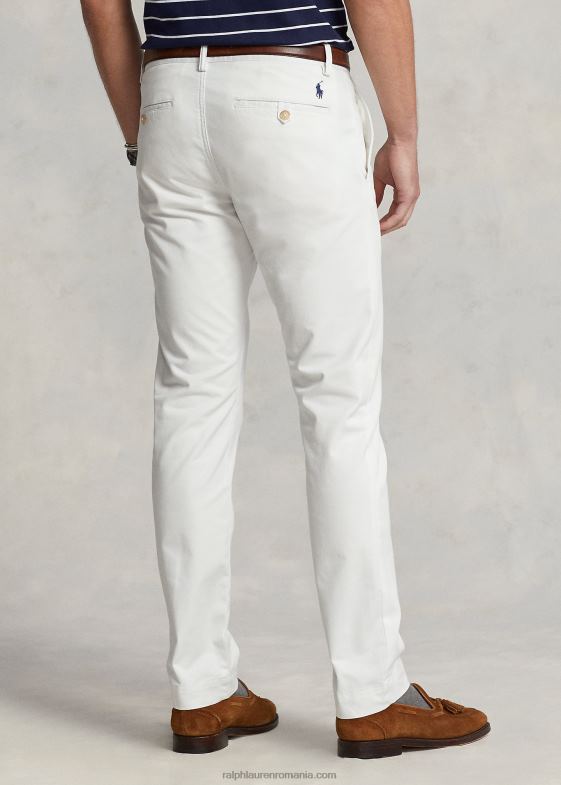 deckwash alb bărbați Ralph Lauren pantaloni chino stretch spălați, toate se potrivesc 046888386