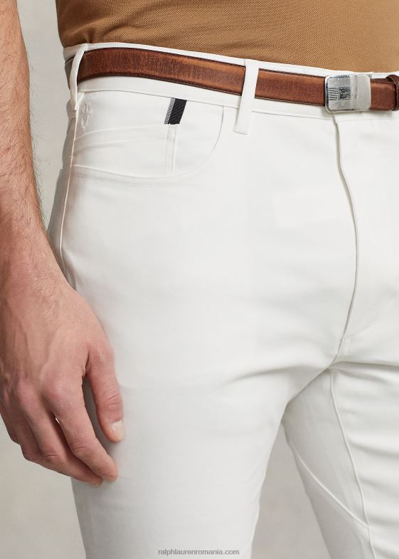 deckwash alb bărbați Ralph Lauren pantaloni dobby stretch slim fit 046881402