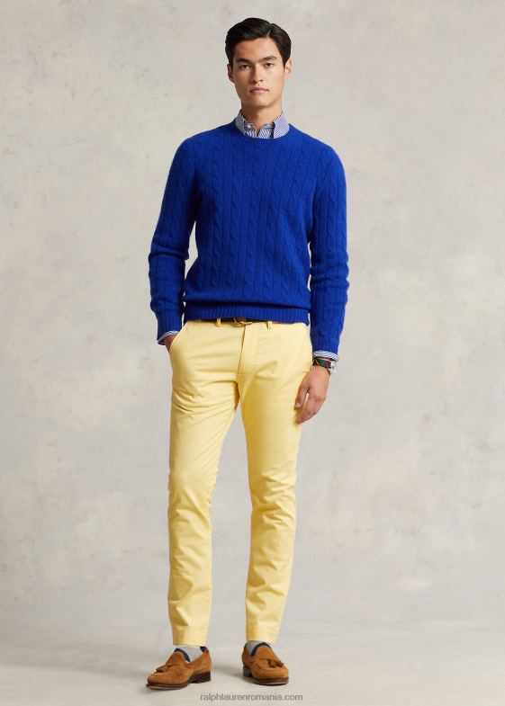 galben de porumb bărbați Ralph Lauren pantaloni chino stretch spălați, toate se potrivesc 046888392