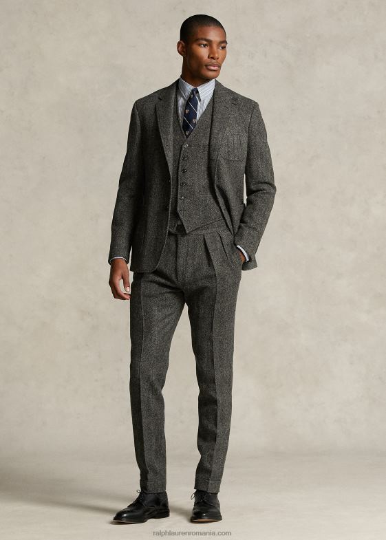 gri bărbați Ralph Lauren pantaloni de costum din colectia Morehouse 046881298