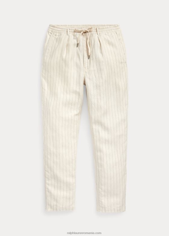 și peste crem cu dungi bărbați Ralph Lauren pantaloni polo croiți slim fit prepster 04688695