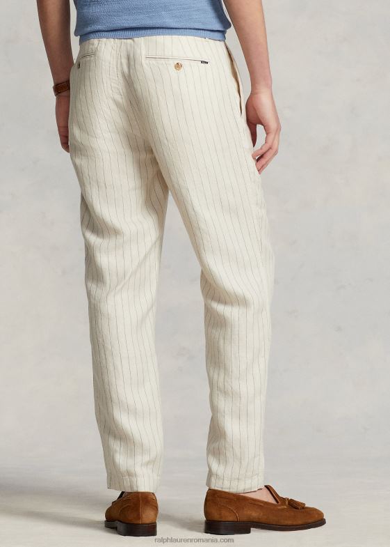 și peste crem cu dungi bărbați Ralph Lauren pantaloni polo croiți slim fit prepster 04688695