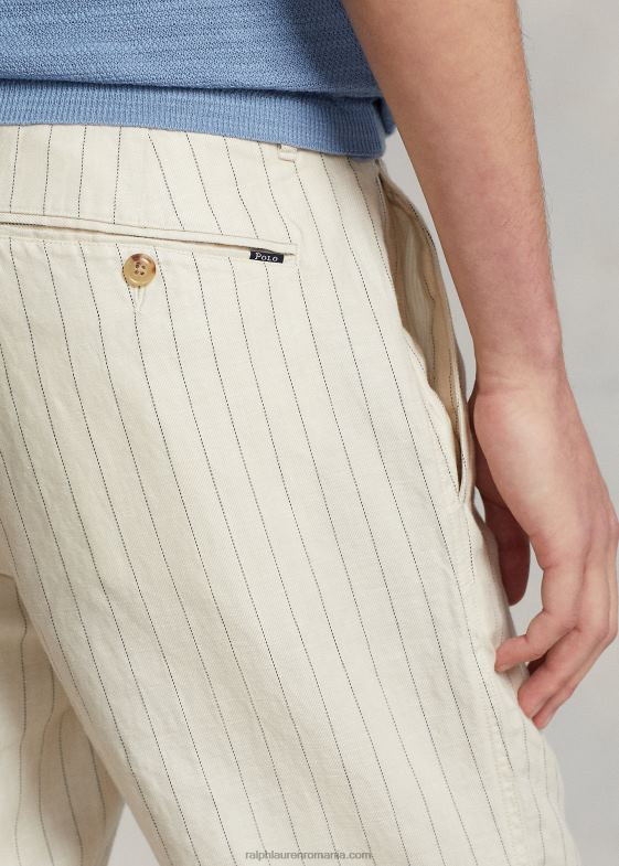 și peste crem cu dungi bărbați Ralph Lauren pantaloni polo croiți slim fit prepster 04688695