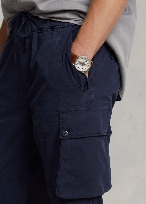 marina newport bărbați Ralph Lauren pantalon cargo din poplin cu croială conică clasică 04688596