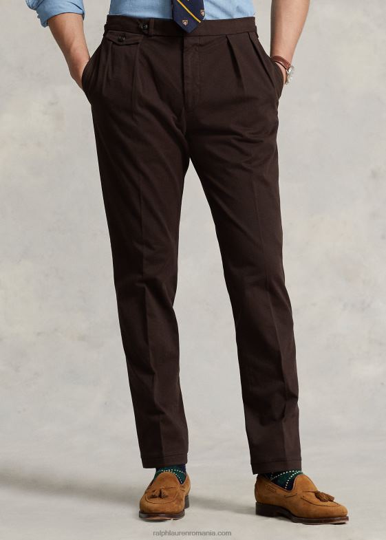 maro inchis bărbați Ralph Lauren pantalon chino stretch vopsit în haine 04688822