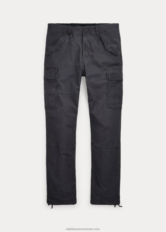 pietriș negru bărbați Ralph Lauren pantalon cargo de pânză cu potrivire clasică 046888396