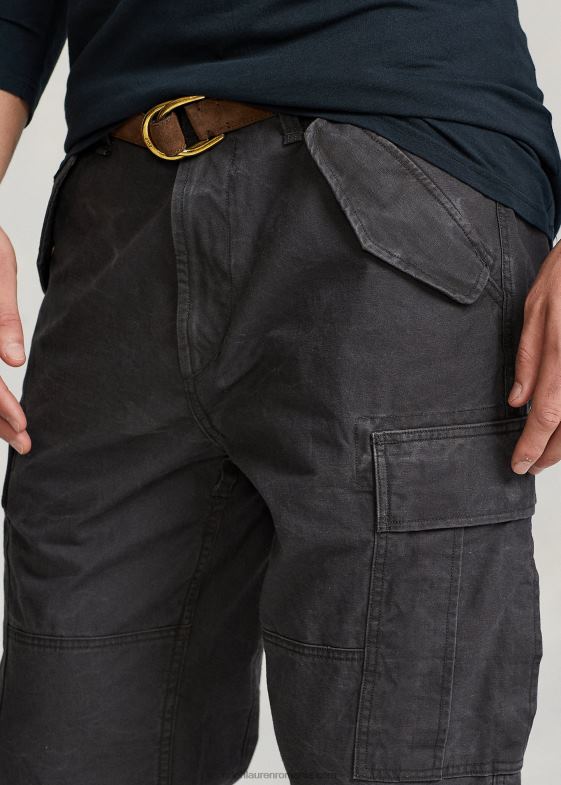 pietriș negru bărbați Ralph Lauren pantalon cargo de pânză cu potrivire clasică 046888396