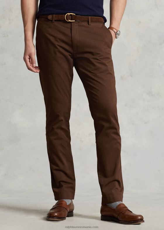 ramură maro bărbați Ralph Lauren pantalon chino stretch slim fit 04688470