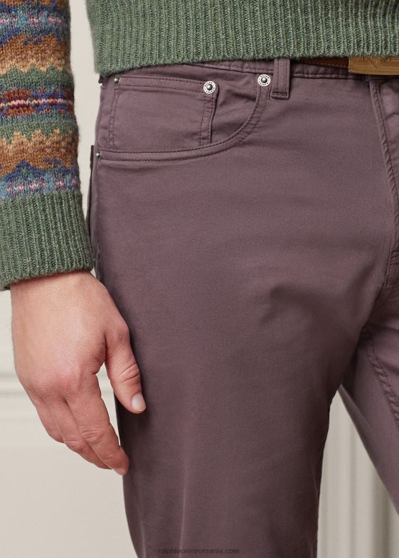 salvie mov bărbați Ralph Lauren pantaloni dobby stretch slim fit 0468886