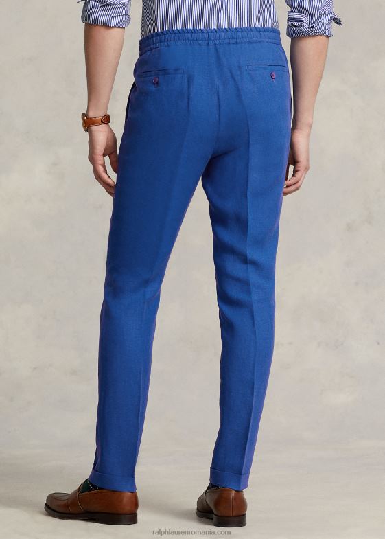 stea de safir bărbați Ralph Lauren pantalon de in pliat 046881268