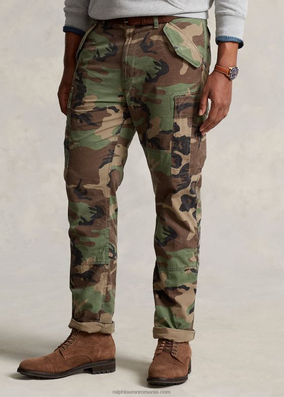 surplus camo bărbați Ralph Lauren pantalon cargo de pânză cu potrivire clasică 046881394