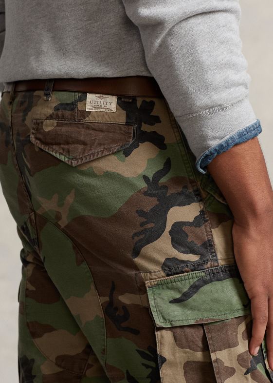 surplus camo bărbați Ralph Lauren pantalon cargo de pânză cu potrivire clasică 046881394