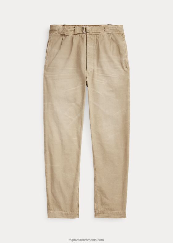 surrey bronz bărbați Ralph Lauren pantaloni de pânză cu pliuri, în formă relaxată 046881048