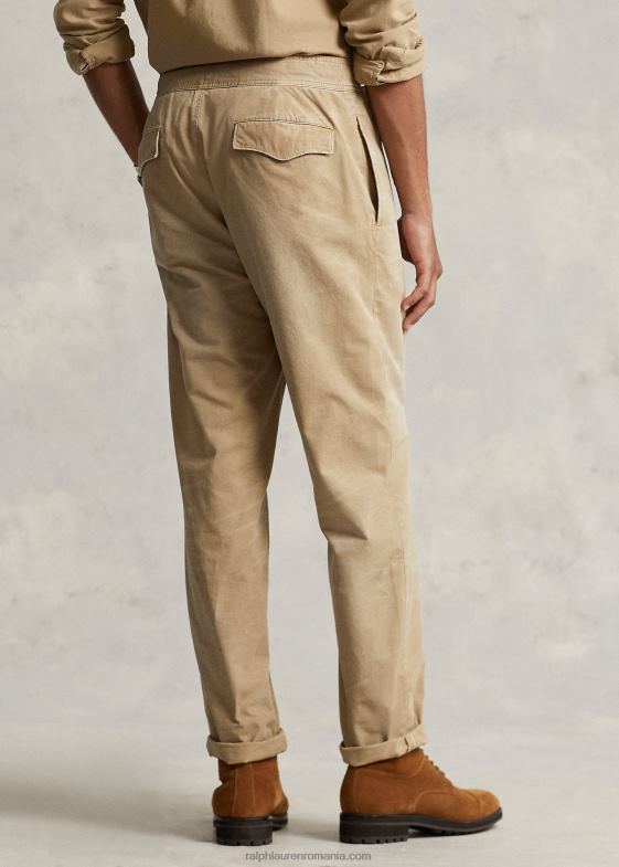 surrey bronz bărbați Ralph Lauren pantaloni de pânză cu pliuri, în formă relaxată 046881048
