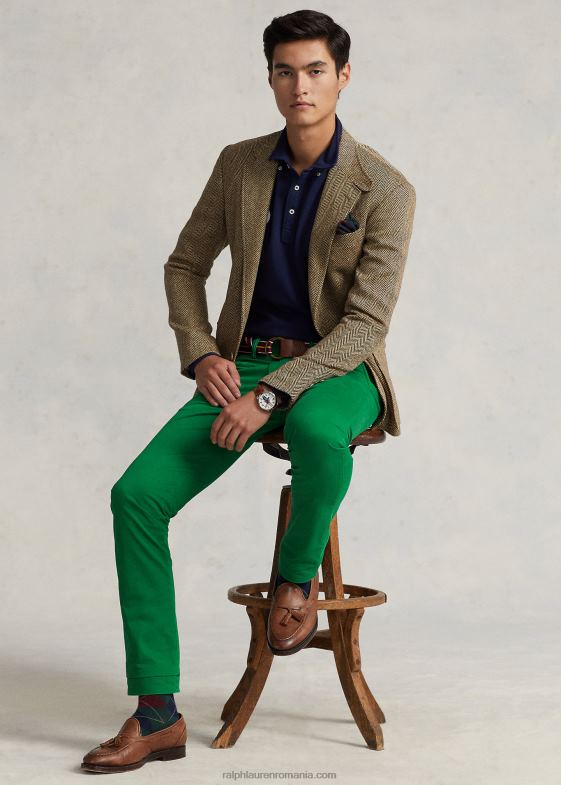 verde atletic bărbați Ralph Lauren pantaloni chino stretch spălați, toate se potrivesc 046888393