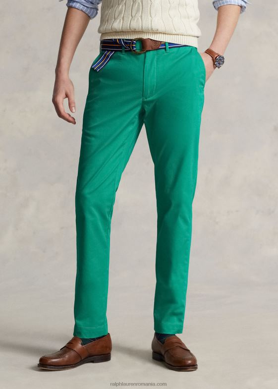 verde de croazieră bărbați Ralph Lauren pantaloni chino de performanță stretch slim fit 04688926
