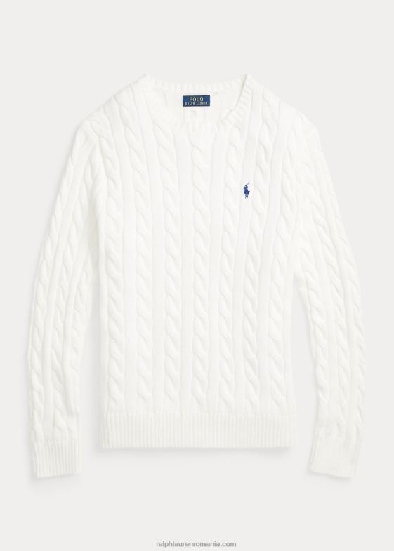 alb bărbați Ralph Lauren pulover din bumbac tricot cablu 046888413