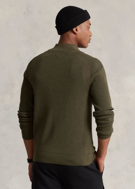 baldachin măslin heather bărbați Ralph Lauren pulover performant cu fermoar sfert 046888589