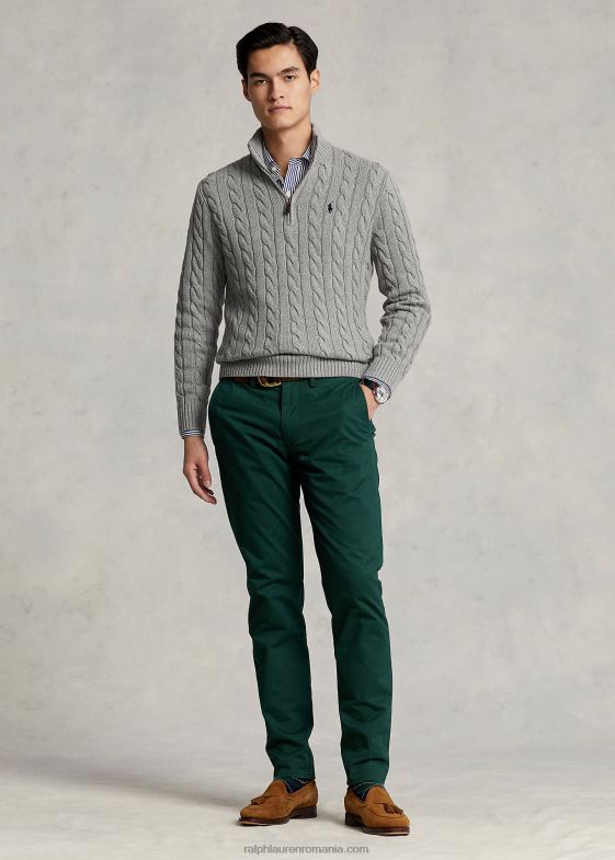 căpriu cenuşiu erica bărbați Ralph Lauren pulover din bumbac tricot cablu 046881132