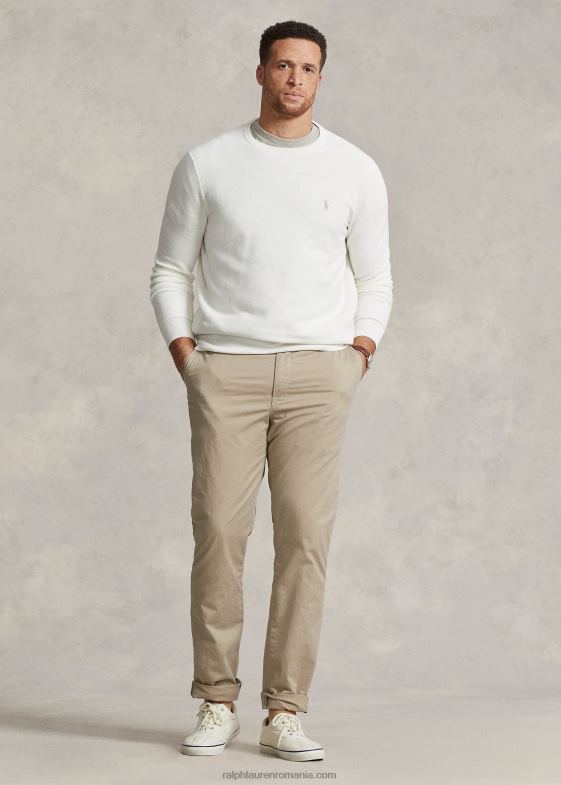 deckwash alb bărbați Ralph Lauren pulover din bumbac din tricot plasă 046881894