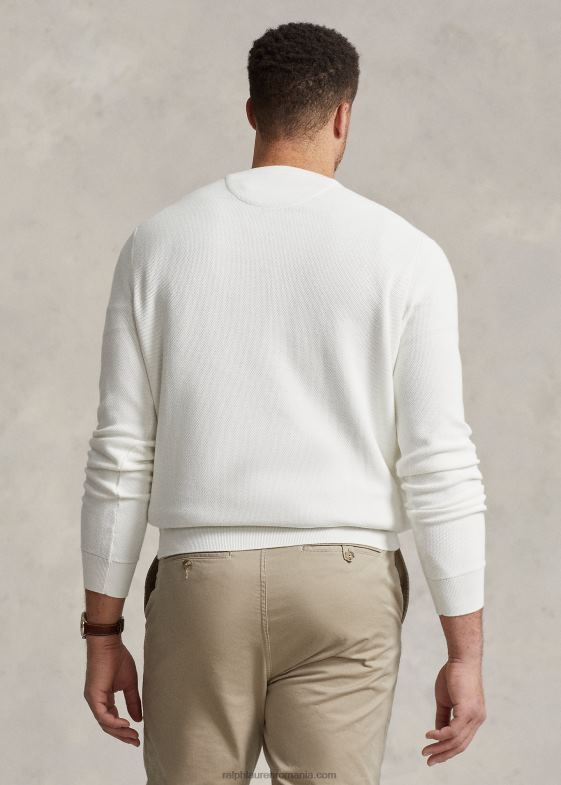 deckwash alb bărbați Ralph Lauren pulover din bumbac din tricot plasă 046881894