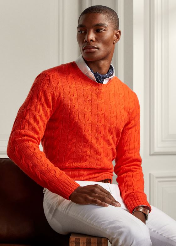 dulce-amarui bărbați Ralph Lauren pulover din cașmir din tricot cablu 0468879