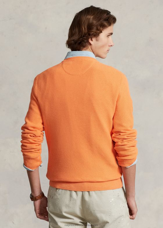 erica clasică de piersici bărbați Ralph Lauren pulover din bumbac texturat cu decolteu 04688644