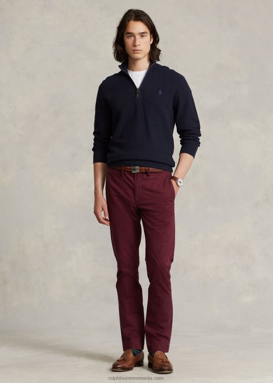 erica marinei bărbați Ralph Lauren Pulover cu fermoar sfert din bumbac din tricot plasă 04688509
