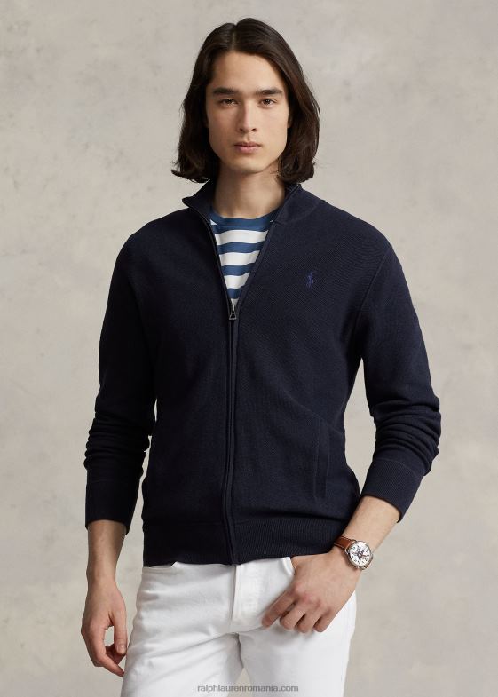 erica marinei bărbați Ralph Lauren Pulover din bumbac din tricot plasă cu fermoar complet 04688842