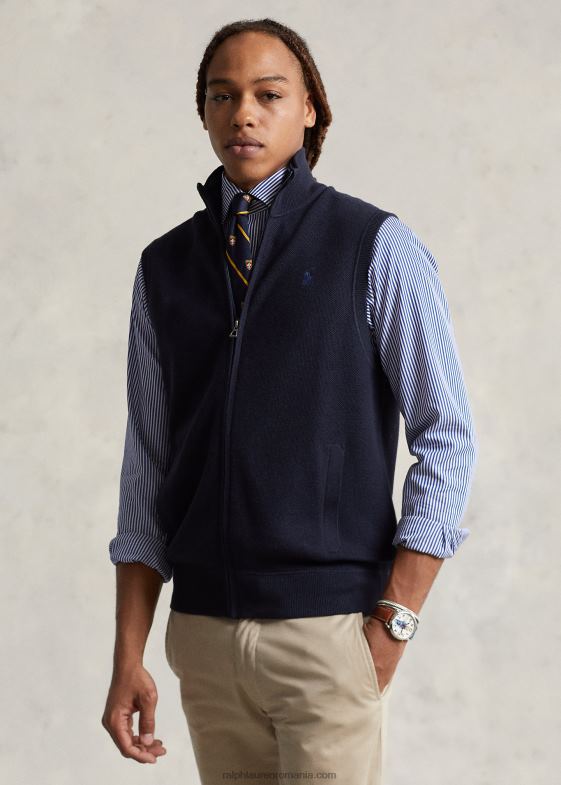 erica marinei bărbați Ralph Lauren vestă pulover din bumbac cu fermoar complet 04688780