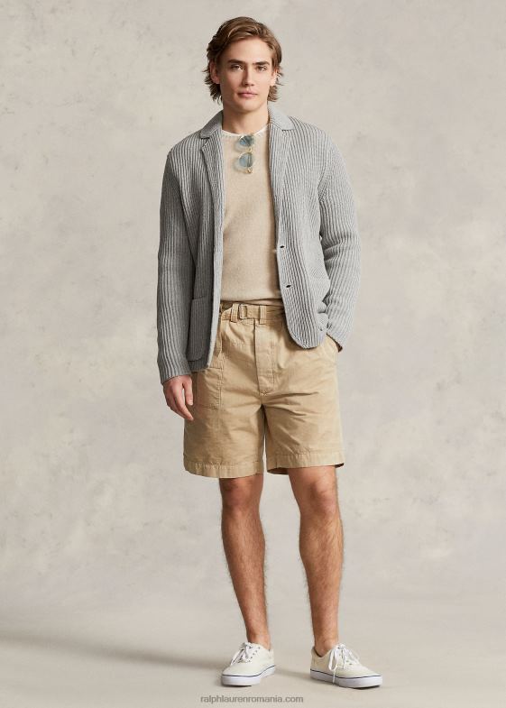 gri bărbați Ralph Lauren cardigan blazer din bumbac-casmir 046881236