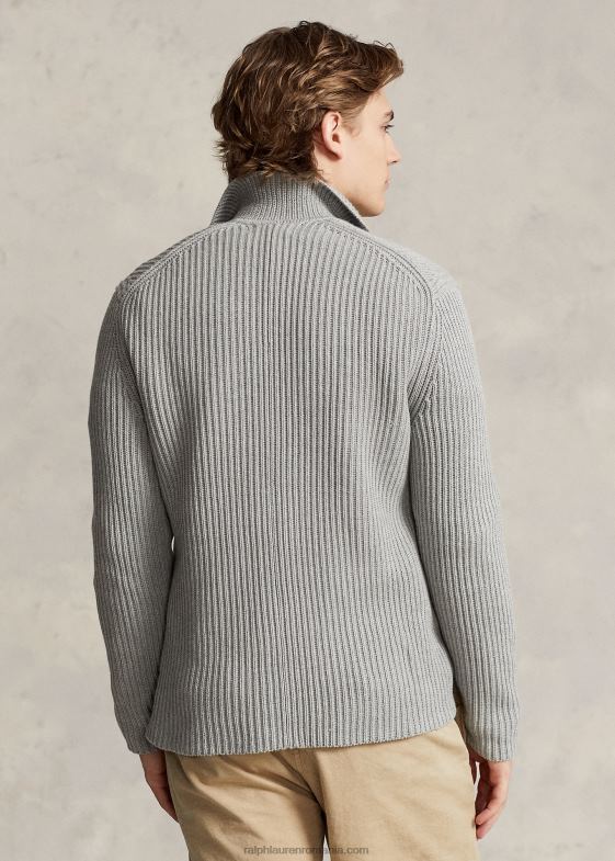 gri bărbați Ralph Lauren cardigan blazer din bumbac-casmir 046881236