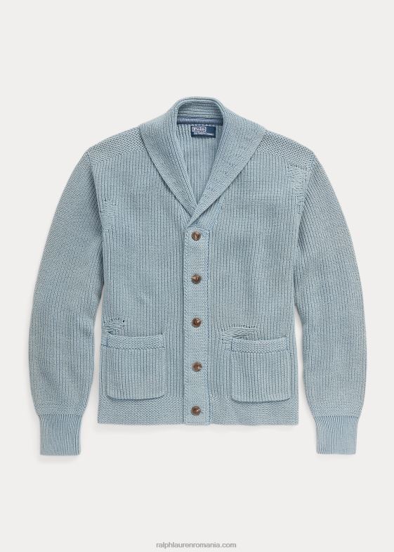 indigo multi bărbați Ralph Lauren cardigan șal din bumbac învechit 046881100