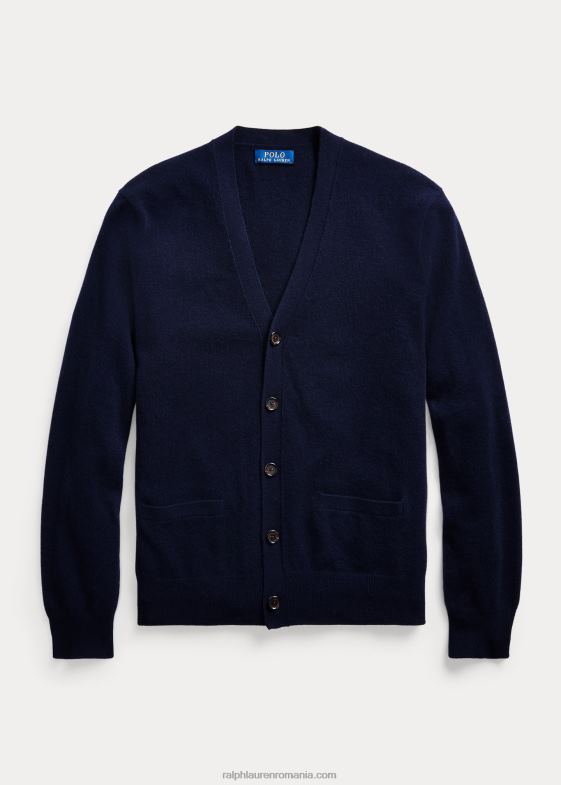 marina de vânători bărbați Ralph Lauren cardigan cu decolteu în V din cașmir lavabil 046888586