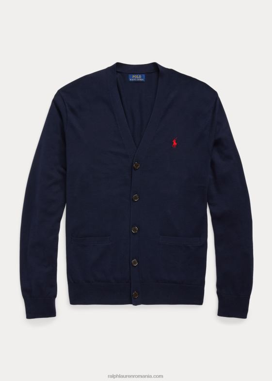 marina de vânători bărbați Ralph Lauren cardigan din bumbac cu decolteu în V 04688394